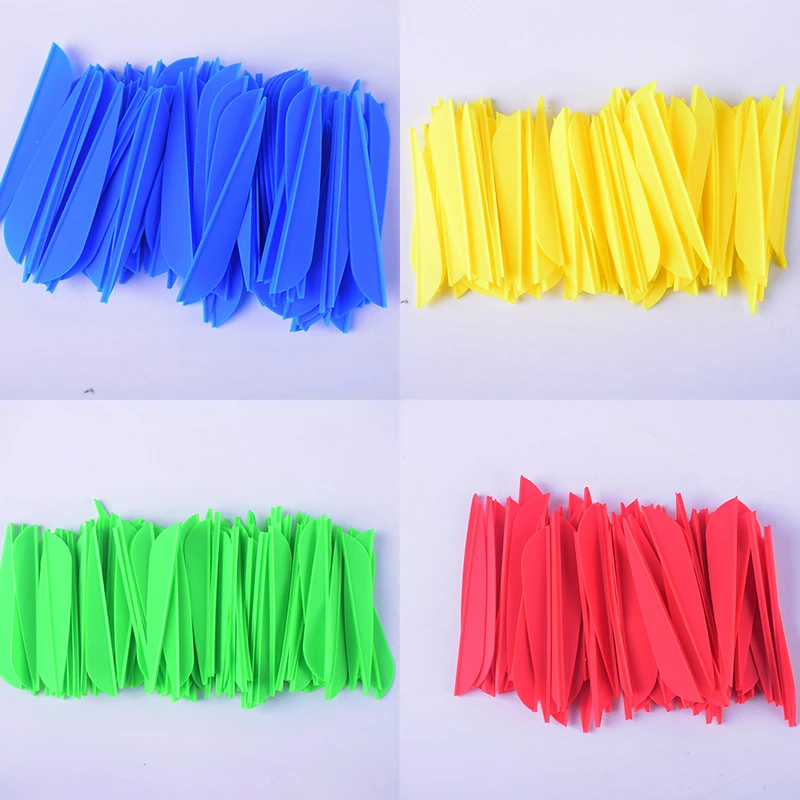50pcs Archery Feather Fletching Arrows Vanes 3Inch Plastic Feather Fletching Cut  For DIY Archery Accessory 30 50pcs 3 inch turkey feather shield cut real fletching vanes for archery bow hunting training shooting target accessories diy