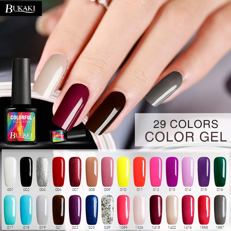 

BUKAKI 8ml Gel Polish UV Vernis Semi Permanent Primer Top Coat Nail Gel Varnish Nail Art Manicure Gel Lak Polishes Nails