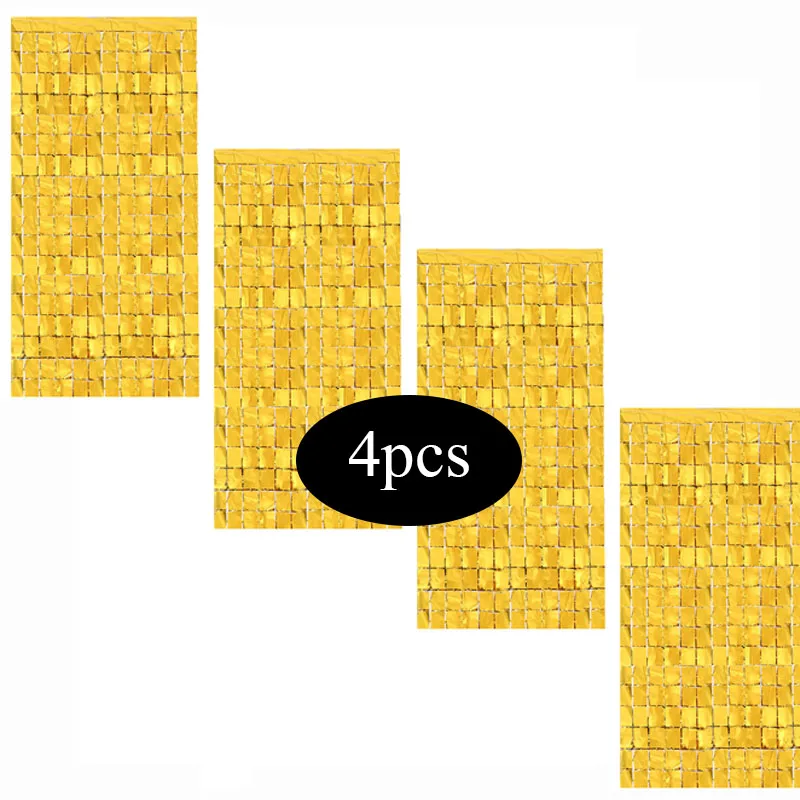 Party Backdrop Curtain 4pcs/lot Square Party Curtain Bachelorette Party Birthday Decorations Sequin Wedding Backdrop Decorations Wall Curtain birthday backdrop party backdrop curtain party decoration party supplies