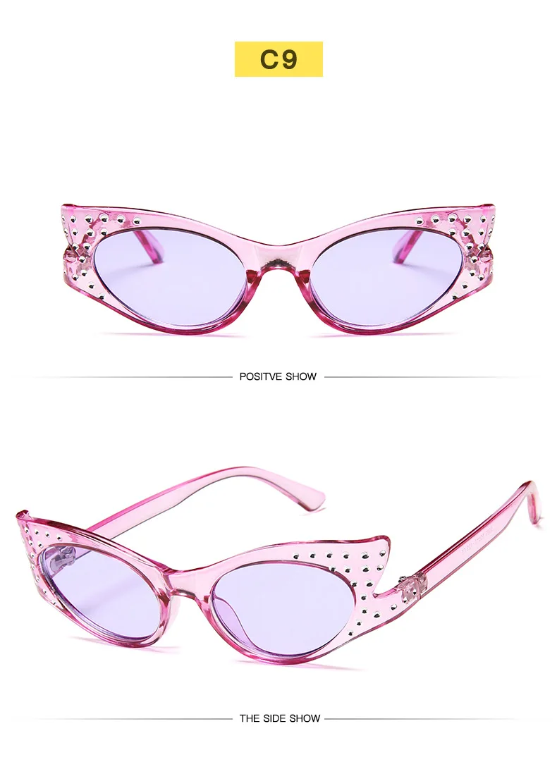 Модные новые солнцезащитные очки "кошачий глаз", модные женские солнцезащитные очки с бриллиантами, океанские линзы