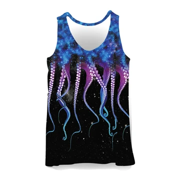 

Mens 3D Printed Tank Tops Funny Animal Print Beach Sleeveless Vest Octopus Breathable Sleeveless Clothing 3D Gym Singlet