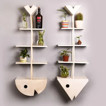 

Vintage Creative Fish Bone Shape Wall Shelf Organizer Iron Storage Rack Wall Hanging Bar Clothing Store Decor Shelves for Wall