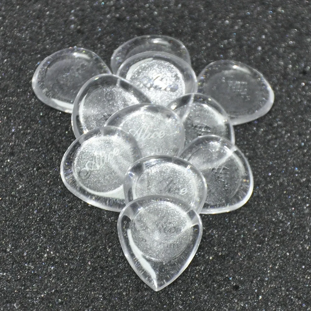 Lots of 100pcs Alice AP-J Heavy 3mm Clear Standard Heart Shape Picks for Guitar Bass
