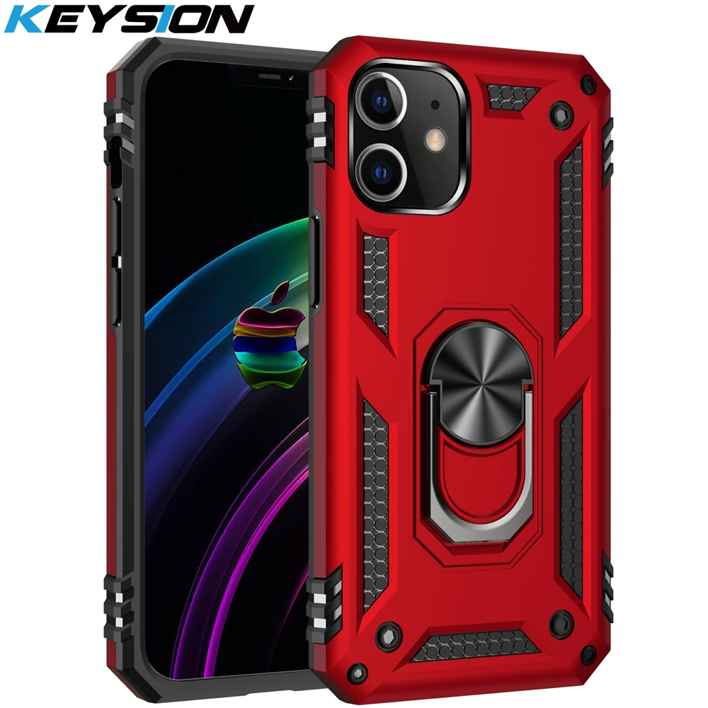 Ударопрочный чехол KEYSION для iPhone 12 Mini Max с кольцом и подставкой усиленная защита