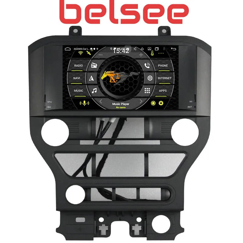 Belsee DSP 4G+64GB Screen Auto Android 9.0 Car Stereo Radio GPS Navigation Multimedia Head Unit Ford Mustang 2015 2016 2017 2018