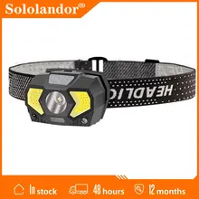 

XPE COB LED Rechargeable Headlamp White Red 6 Modes Finger Induction Headlight Head Light Lamp Torch Flashlight Built-in Battery
