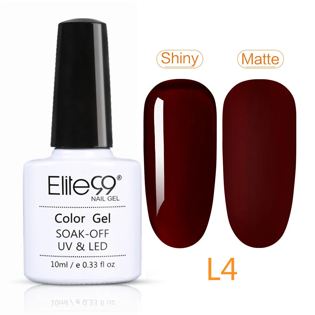 Elite99, 10 мл, серия Brick Red, Гель-лак для маникюра, полуперманентный Праймер, матовое верхнее покрытие, Гель-лак, отмачиваемый, Гель-лак для ногтей - Цвет: L4