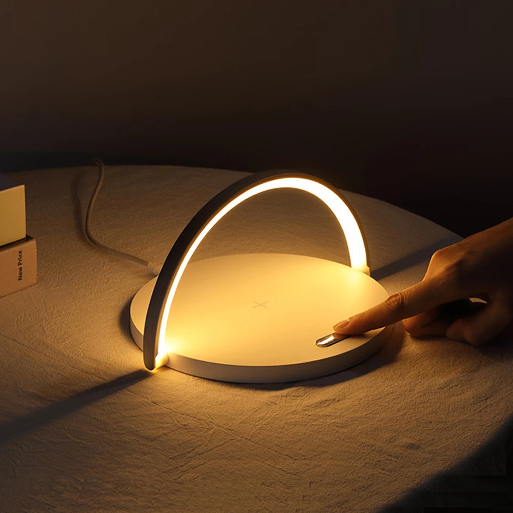 FastQiWirelessChargerTableLampforiPhone8PlusXXRXS11PROMaxSamsungS105GS9S8Note109ChargingnightlightPad