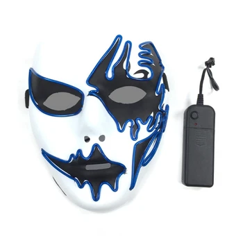 

Halloween Party Decorative Face Masks Halloween Panic Mask Night Atmosphere Men Women Wear Led Light-Emitting Mask