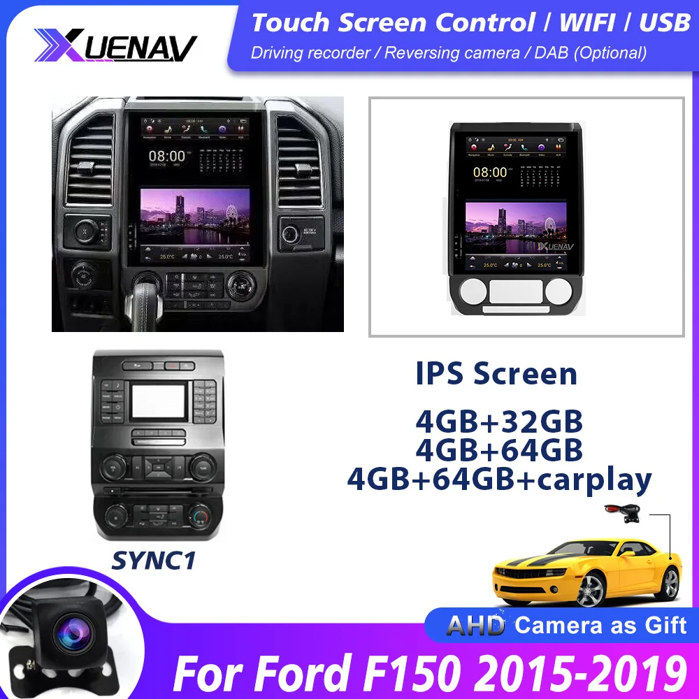 

Car Radio GPS Navigation For Ford F150 2015 2016 2017 2018 2019 car SYNC1 system radio Stereo DVD Multimedia with carplay