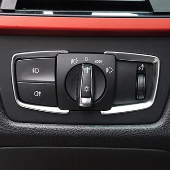 

2pc Set Red Headlight Switch Surrounding Decorative Trims For BMW 2 3 4 Series X5 X6 (F22 F30 F31 F32 F33 F15 F16)
