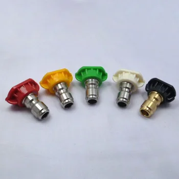 

5pcs Pressure Washer Universal Durable Quick Connect Coupler 5 Color Multiple Degrees Spray Nozzle Tips 1/4 Inch Accessories