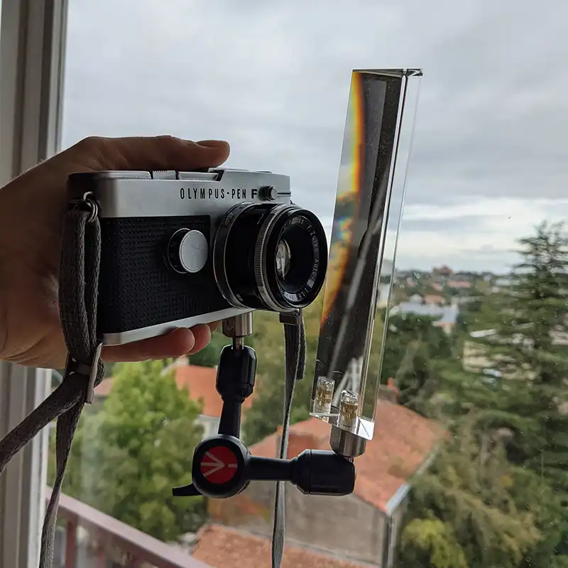 Fotografia prisma triangular para fotos sem suporte 30x30x150mm filtro de efeitos de vidro de cristal arco-íris para fotografia de estúdio