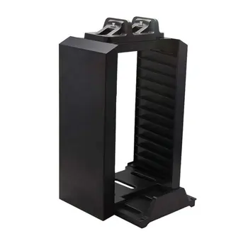 

Black Color Game Disk Tower Vertical Stand for PS4 DualShock Controller Charging Dock Station for PlayStation 4 PRO Slim