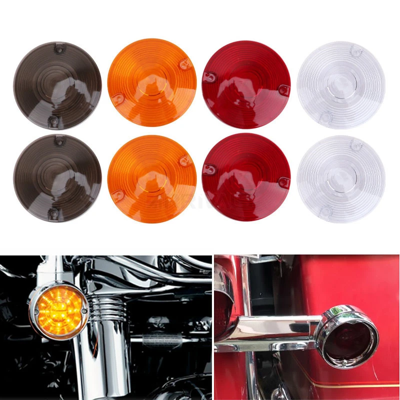 2pcs/4pcs Motorcycle Smoke Clear Orange Turn Signal Light Lens Cover