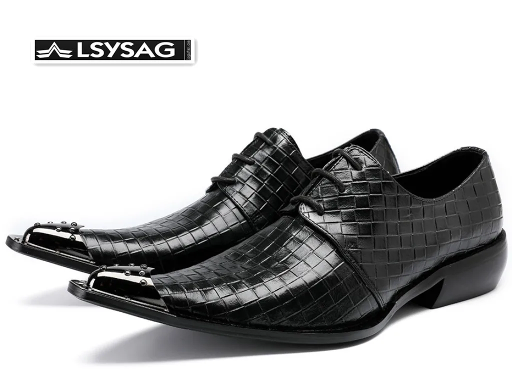 

Fashion Italian Men Oxford Shoes Black Genuine Leather Wedding Men Dress Shoes Lace Up Business Brogue Shoes