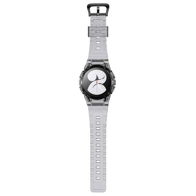 ANBEST Transparent Band+Case for Samsung Galaxy Watch 4 Newest Soft Clear Sport Strap 40mm for Galaxy Watch 4 Bracelet Watchband Transparent Black