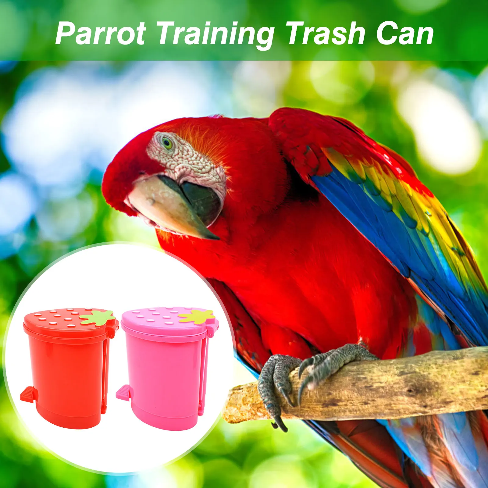 Juguete de entrenamiento interactivo para loros, cubo de basura pequeño, juguete para enseñanza de Lovebirds para mascotas pequeñas, accesorios para pájaros