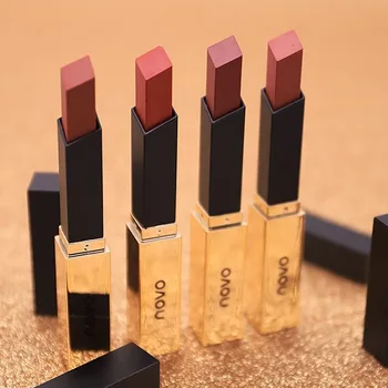 

Beauty burst NOVO velvet thin tube small gold bar lipstick female students net red square tube cheap matte lipstick.