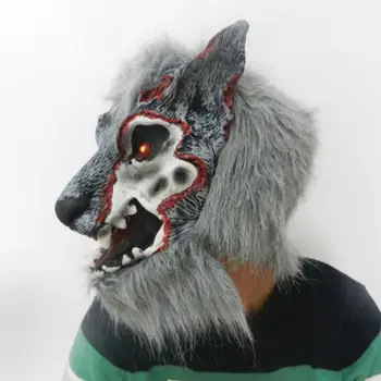 

Latex Mask Halloween Party Carnival Painted Wolf Head Mask Scary Full Face Masks Mascaras Animal Wolf Cosplay Halloween Masker