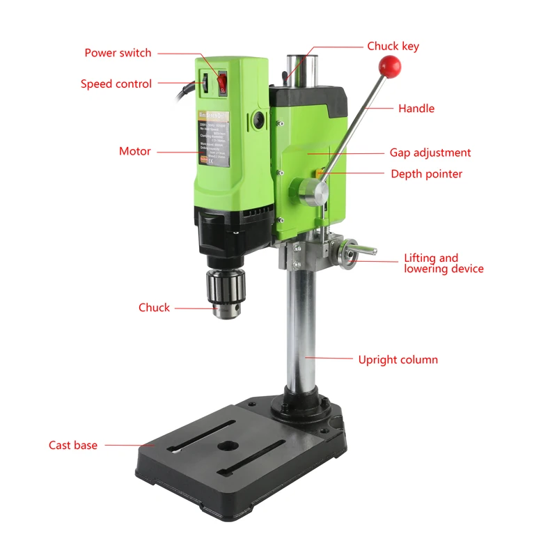 Мини Скамья дрель пресс фрезерные станки настольная сверлильная машина электромоторчик-дрель машина работа 220 В 950 Вт дерево металл электрические инструменты