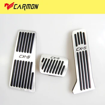 

No Drill Aluminum Car Accelerator Gas Brake Pedal Footrest Pedal Plate Cover AT For Mazda CX-5 2013 2014 2015 2016 2017 2018