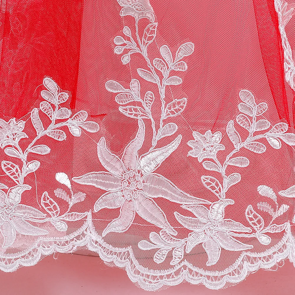 Элегантное летнее кружевное свадебное платье с цветочным узором для девочек детская одежда платье принцессы для девочек на день рождения, высокое качество