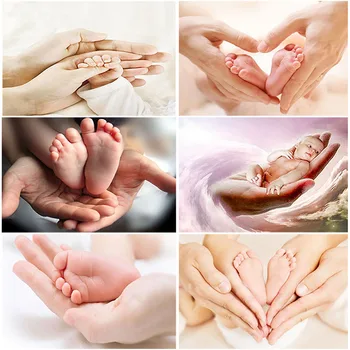 

DIY 5D Diamond Painting Cross Stitch Baby Hands Feet Full Round Drill Mosaic Diamond Embroidery Rhinestone Wall Sticker Gift