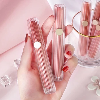

4ml PET Pink Transparent Round Empty Lip Gloss Tube Plastic Lipstick Bottles Cosmetic Packaging Containers Lip Oil Wand Tube