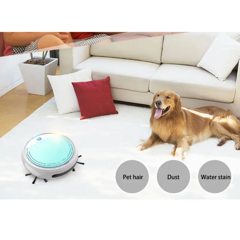 Aspiradora de barrido multifuncional Robot inteligente limpiador de suelo 3 en 1 Auto recargable suelo de barrido inteligente po