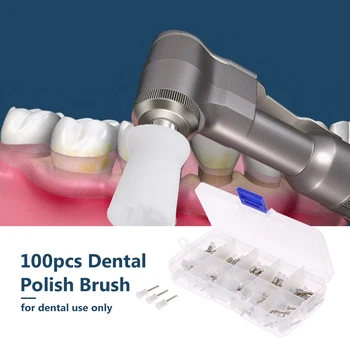 

100pcs Dental Polishing Brush Nylon Polish Brush Flat Polisher for Low Speed Handpiece Dental Lab Materials Oral hygiene