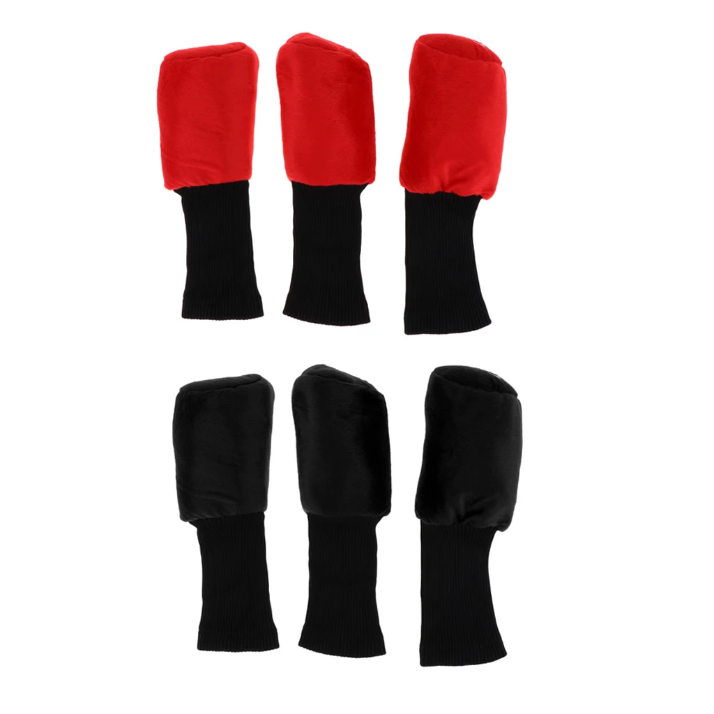 2 Set Long Neck Golf Club Head Cover Wood Driver Headcover Sleeve Bag with Number Print (1,3,5)