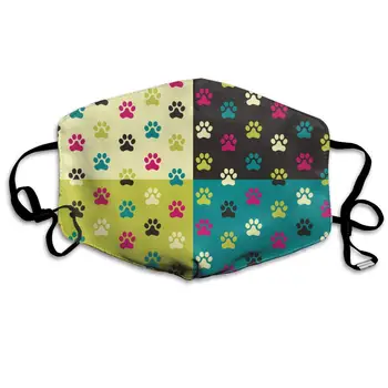 

Footprint Washable Reusable Mask, Cotton Anti Dust Half Face Mouth Mask For Kids Teens Men Women With Adjustable Ear Loops