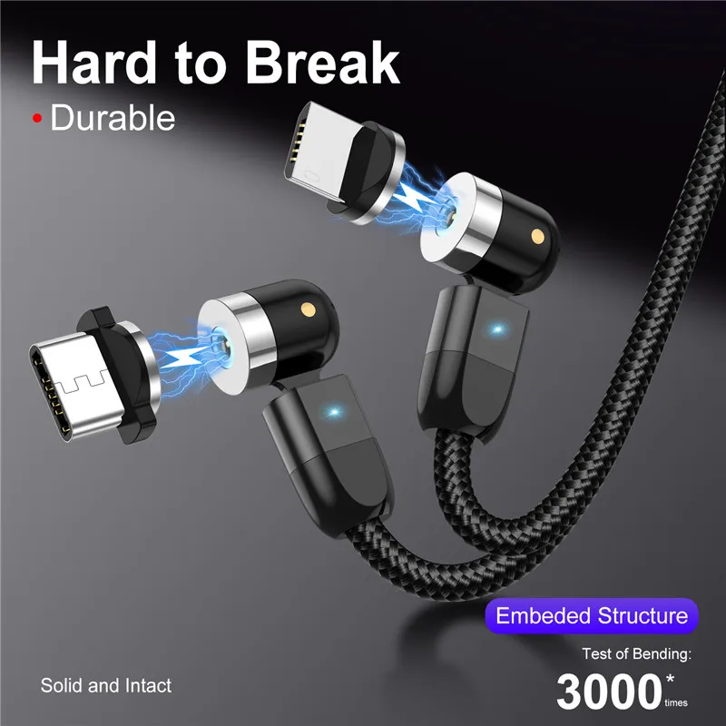 GTWIN Magnetic Type C&Micro USB Cable For iPhone Samsung Xiaomi Fast Charging Mobile Phone USB Cord New 360º+180º Free Rotation GTWIN Magnetic Type C&Micro USB Cable For iPhone Samsung Xiaomi Fast Charging Mobile Phone USB Cord New 360º+180º Free Rotation