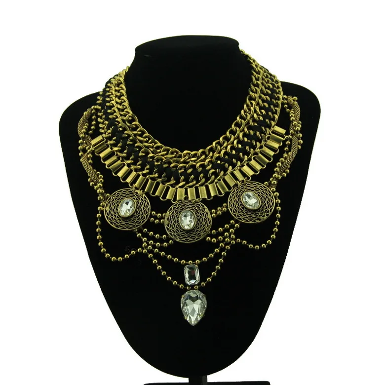 

AliExpress New Style Europe And America Ancient Coins Necklace Luxury Crystal Exaggeration Choker Accessories Alloy Necklace