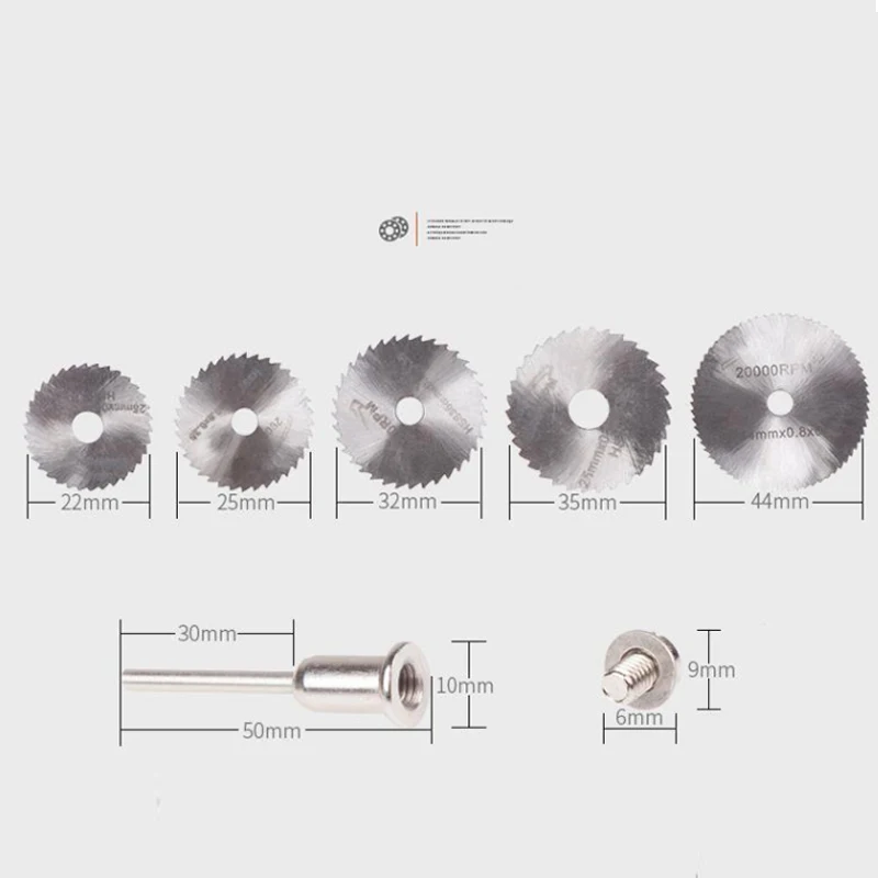 6 шт. мини дисковая пила набор отрезной диск из стали HSS роторный инструмент Аксессуары для Dremel Мини дрель дерево пластик алюминий резак