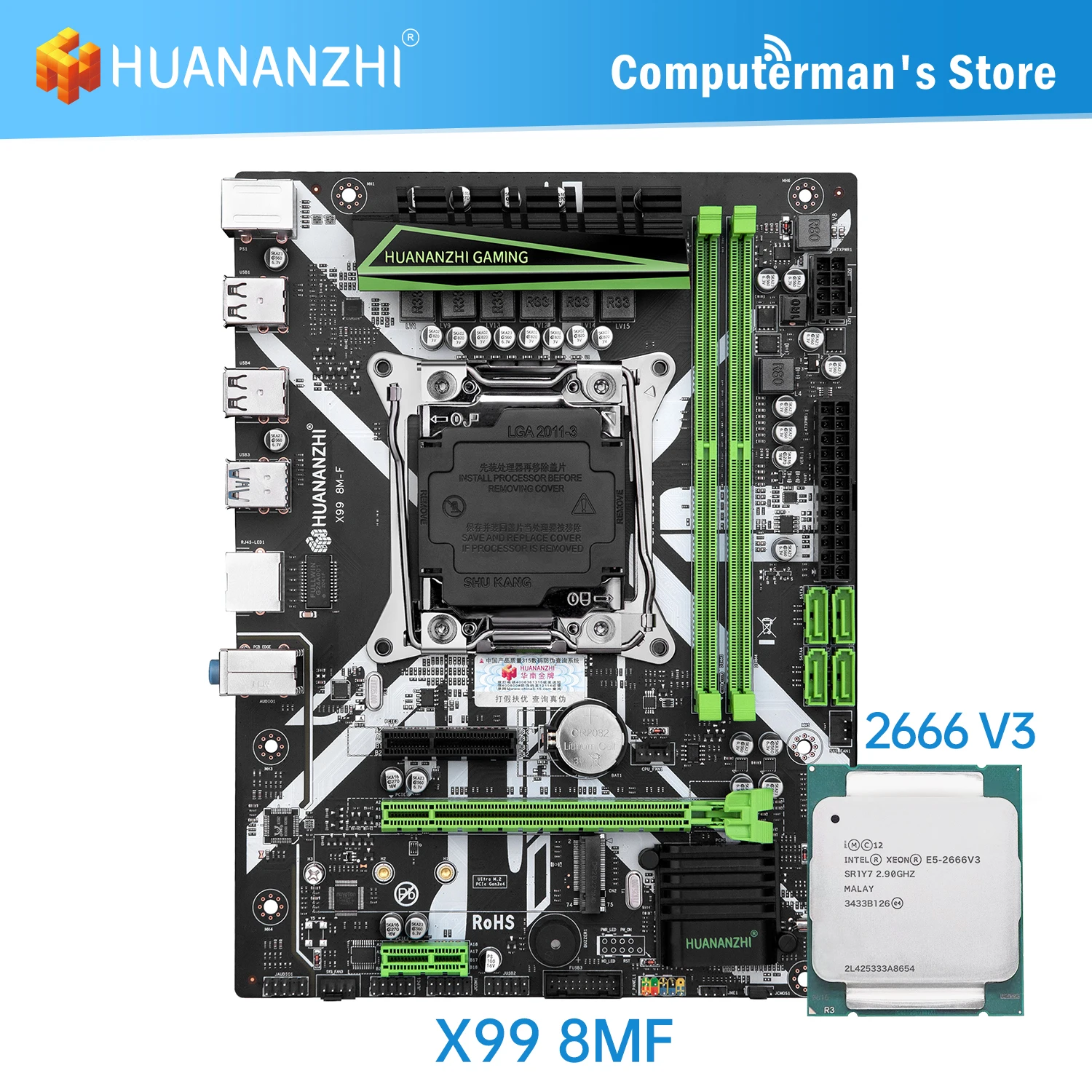 Комплект материнской платы HUANANZHI X99 8M F комплект с комбинированным комплектом Intel