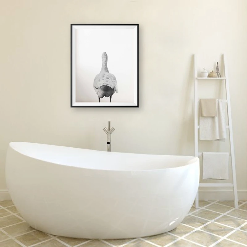 Rabbit-Tail-Prints-Farmhouse-Nursery-Wall-Art-Decor-Animal-Goose-Bunny-Butt-Canvas-Painting-Funny-Bathroom