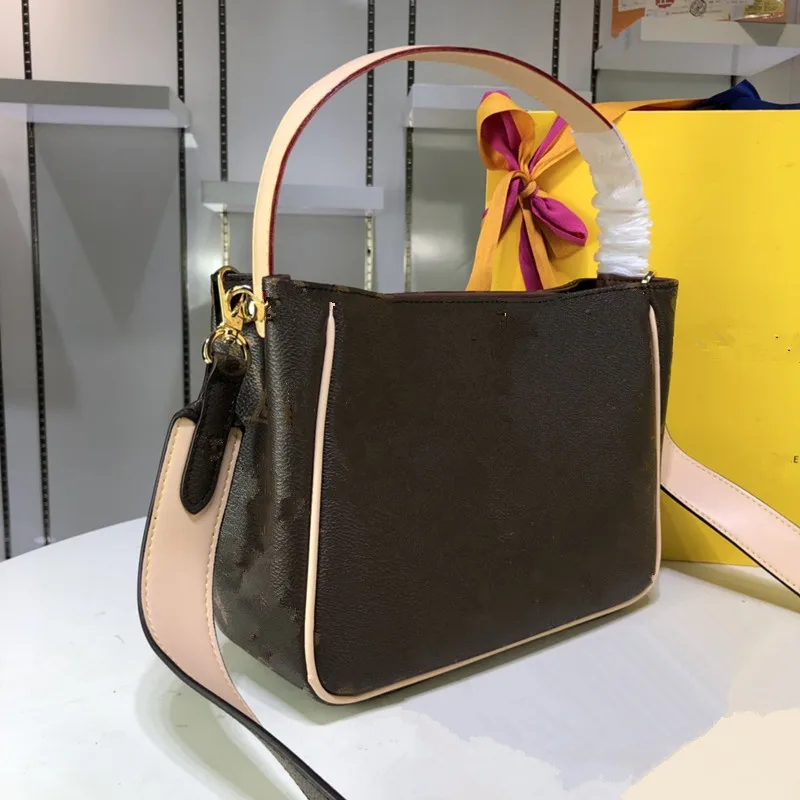 Женская сумка Классическая с цветочным принтом ПВХ кожаные женские сумки сумка через плечо дизайнерская Роскошная брендовая сумка Femme Muj - Цвет: Brown