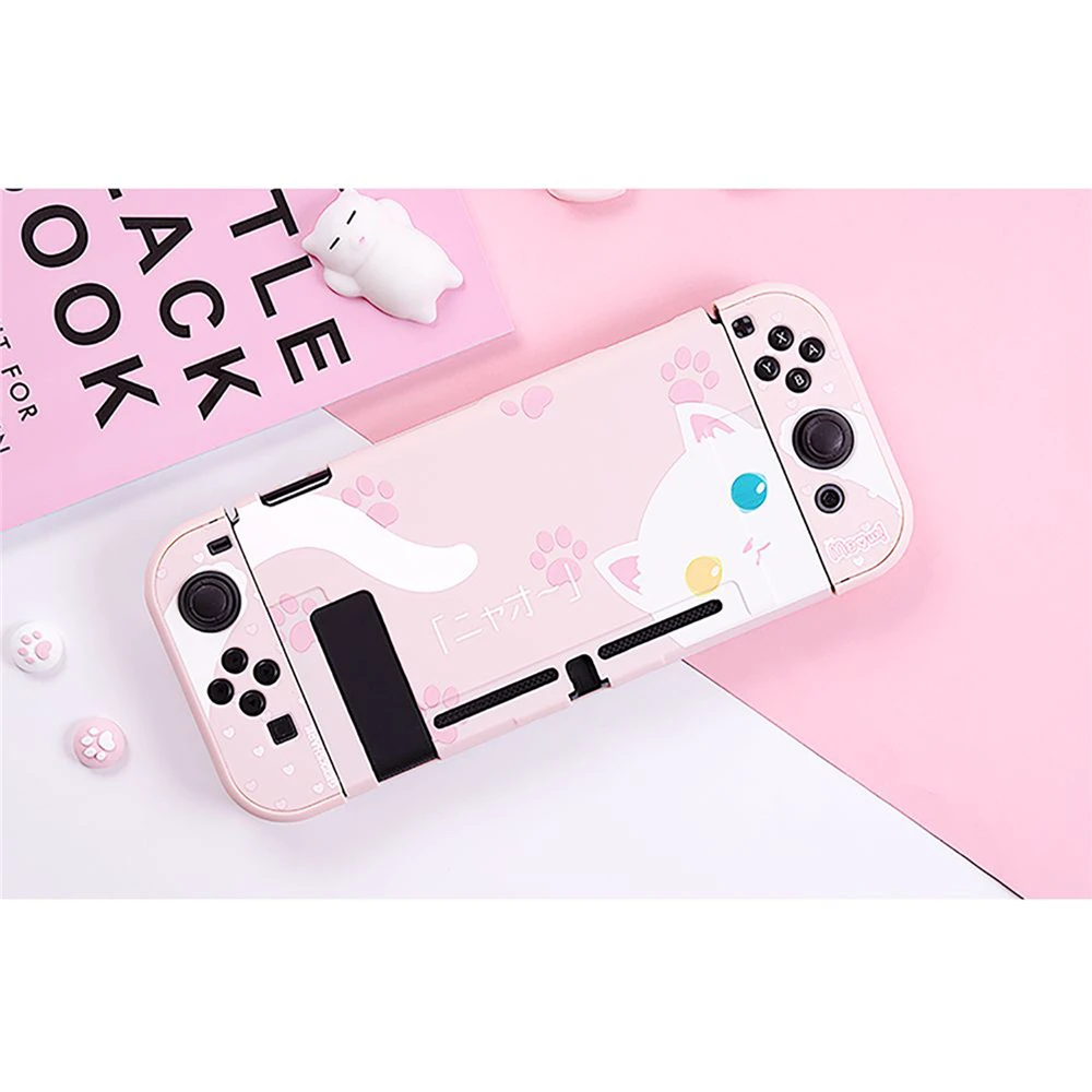 Joy-Con чехол Kawaii Cat розовый защитный корпус крышка Набор для Nintendo переключатель игровой консоли запасные части