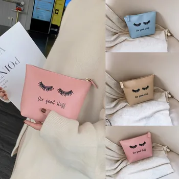 

25# Women Eyelash Cosmetic Bag Pu Travel Make Up Bag Washing Toiletry Kit Organizer Beauty Neceser Fold Over Travel Organizer