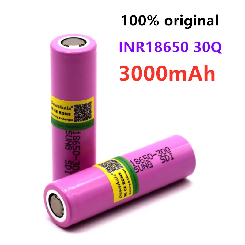 100% Оригинальный 3 7 в 3000 мАч для Samsung INR 18650 INR18650 30Q литий-ионный аккумулятор