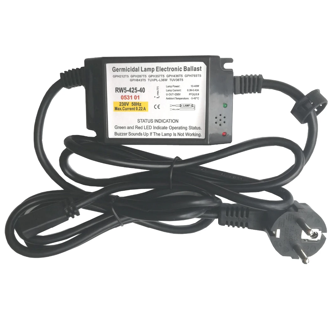 220v-EU Plug TEPRO RW5-425-40 EPS5-425-40A 40 Вт бактерицидные лампы электронные балласты аквариум УФ балласт с зуммером звуковые сигналы сигнализация США ЕС AU Plug - Цвет: 220v-EU Plug