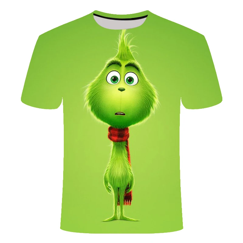 Новинка, Рождественский гик футболка с зеленым монстром, Гринч Футболка с принтом «странные вещи» Повседневная футболка для мальчиков с принтом аниме Харадзюку - Цвет: TX1708