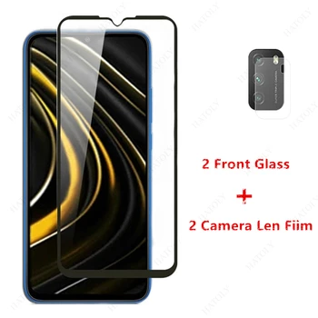 Para Xiaomi Poco M3 Glass para Xiaomi Poco M3 X3 NFC Redmi Note 9S 9 Pro 9A 9C 8 Mi 10T Lite Protector de pantalla de película de vidrio templado