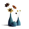 Simple Home Accessories Ornaments European Frosted Blue Black Ceramic Vases Flower Insert Crafts  Decorativos Moderno 5