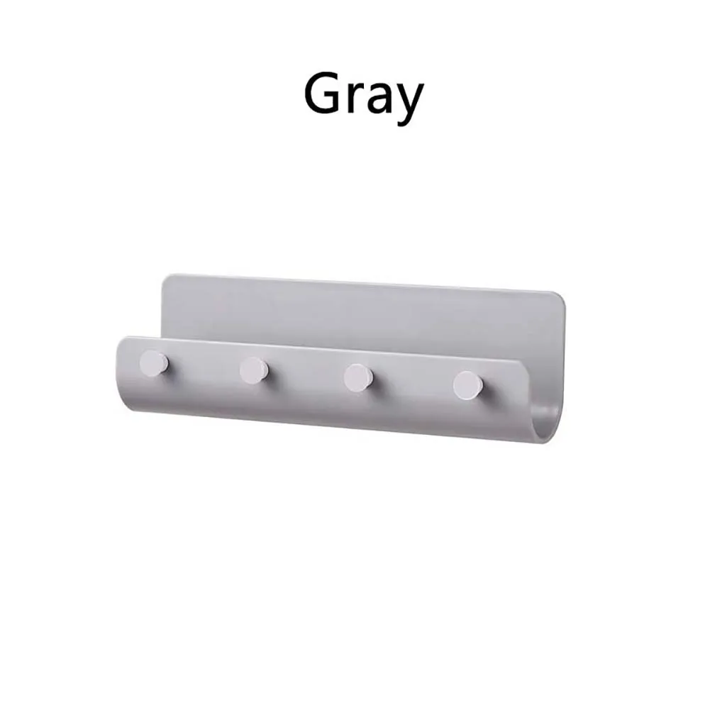 Настенная вешалка для домашней двери, крючки, подставка-держатель ключей, почтовый органайзер, почтовый ящик, почтовый ящик, домашний функциональный дом, пластиковые крючки - Color: Gray