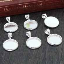 20 шт 12 мм Внутренний размер посеребренный латунный материал Простой стиль кабошон базовая Камея Установка Подвески поднос(A2-30