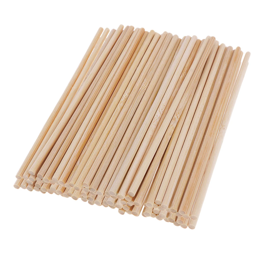 100 Pack 4mm Balsa Wood Round Rod Plastic Rod Diy Architectural Model Material