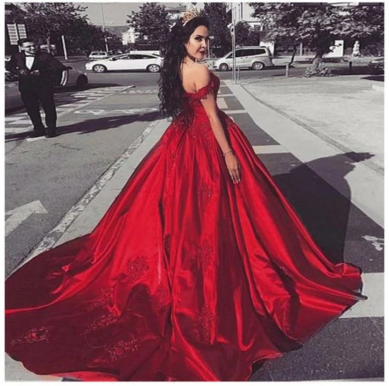 Lejos del hombro, vestidos de graduación rojos largos 2020, vestidos de noche formales de encaje perlas baratos, quinceañera, dulce 16 negro para niña _ AliExpress Mobile